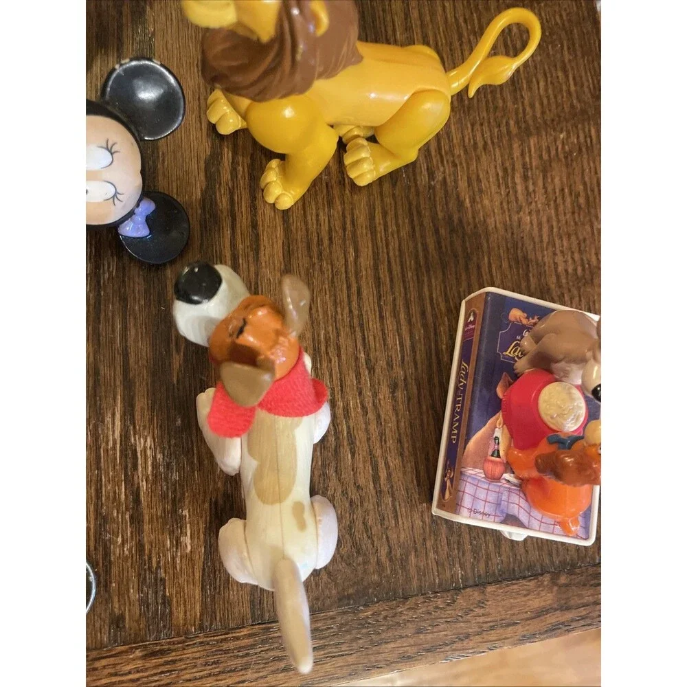 Vintage Figurines Disney Mickey Minnie Iago Mufasa Rafiki Lot Of 10 Figures